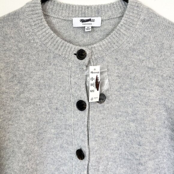 NWT Madewell Cashmere Gray Button-Front Cardigan Sweater - Size: XS - Picture 3 of 7